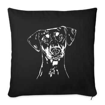 GERMAN PINSCHER Dog Dogs Wilsigns - Sofa pillowcase 17,3'' x 17,3'' (45 x 45 cm) - black - Front