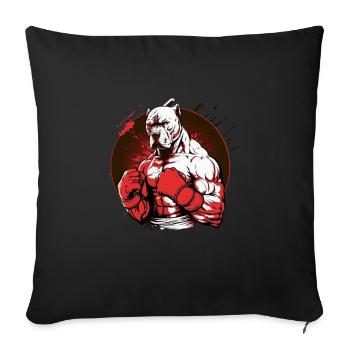 Kämpfender Pitbull Hund Kämpfer - Sofakissenbezug 45 x 45 cm - Schwarz - Vorne