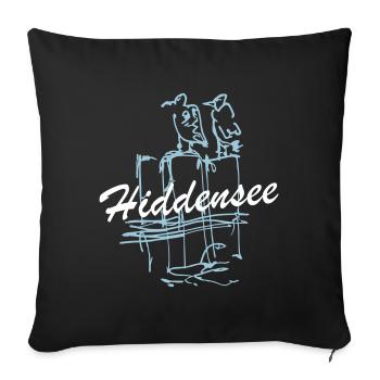 Hiddensee Ostsee Möwen Insel I love Hiddensee - Sofakissenbezug 45 x 45 cm - Schwarz - Vorne