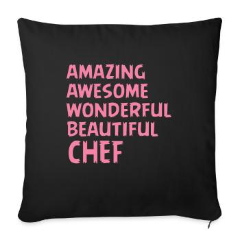 Chef - Incroyable Génial Merveilleux Magnifique - Housse de coussin décorative 45 x 45 cm - noir - Devant