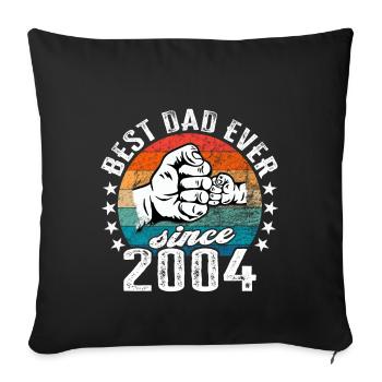 Bester Papa der Welt seit 2004 - Sofakissenbezug 45 x 45 cm - Schwarz - Vorne