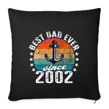 Meilleur père du monde depuis 2002 présentateur - Housse de coussin décorative 45 x 45 cm - noir - Devant