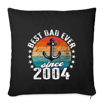 Bester Papa der Welt seit 2004 Anker - Sofakissenbezug 45 x 45 cm - Schwarz - Vorne
