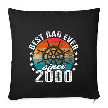 Bester Papa der Welt seit 2000 Kapitän - Sofakissenbezug 45 x 45 cm - Schwarz - Vorne