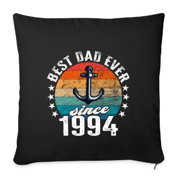 Meilleur père du monde depuis 1994 présentateur - Housse de coussin décorative 45 x 45 cm - noir - Devant