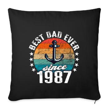 Meilleur père du monde depuis 1987 présentateur - Housse de coussin décorative 45 x 45 cm - noir - Devant