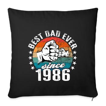 Best dad in the world since 1986 Father's Day - Sofa pillowcase 17,3'' x 17,3'' (45 x 45 cm) - black - Front