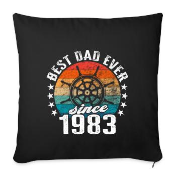 Meilleur père du monde depuis 1983 capitaine - Housse de coussin décorative 45 x 45 cm - noir - Devant