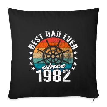 Best dad in the world since 1982 captain - Sofa pillowcase 17,3'' x 17,3'' (45 x 45 cm) - black - Front