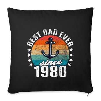 Meilleur père du monde depuis 1980 présentateur - Housse de coussin décorative 45 x 45 cm - noir - Devant