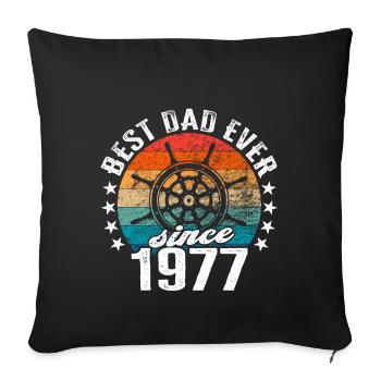 Meilleur père du monde depuis 1977 capitaine - Housse de coussin décorative 45 x 45 cm - noir - Devant