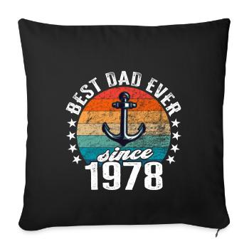 Meilleur père du monde depuis 1978 présentateur - Housse de coussin décorative 45 x 45 cm - noir - Devant