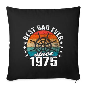 Meilleur père du monde depuis 1975 capitaine - Housse de coussin décorative 45 x 45 cm - noir - Devant