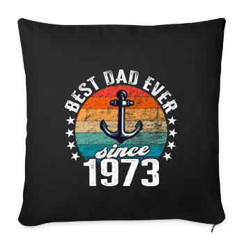 Meilleur père du monde depuis 1973 présentateur - Housse de coussin décorative 45 x 45 cm - noir - Devant