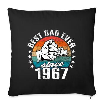 Meilleur papa du monde depuis 1967 Fête des Pères - Housse de coussin décorative 45 x 45 cm - noir - Devant