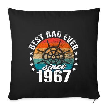 Best dad in the world since 1967 captain - Sofa pillowcase 17,3'' x 17,3'' (45 x 45 cm) - black - Front