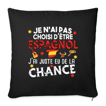 Espagnol Espagne. Cadeau pays humour t-shirt homme - Housse de coussin décorative 45 x 45 cm - noir - Devant