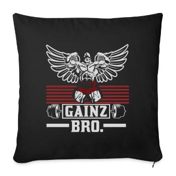 Bodybuilder Gainz Bro. Gym T-Shirt - Sofa pillowcase 17,3'' x 17,3'' (45 x 45 cm) - black - Front
