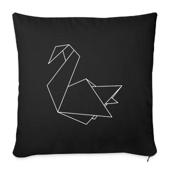Origami Schwan - Sofakissenbezug 45 x 45 cm - Schwarz - Vorne