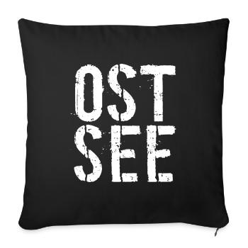 Ostsee-Liebe, Ostsee-Fans - Sofakissenbezug 45 x 45 cm - Schwarz - Vorne