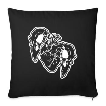 Crow skulls and heart Halloween - Sofa pillowcase 17,3'' x 17,3'' (45 x 45 cm) - black - Front