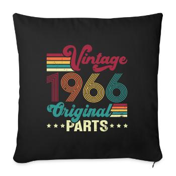Vintage 1966 Original, Cadeau D'anniversaire - Housse de coussin décorative 45 x 45 cm - noir - Devant