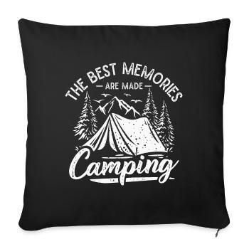 Camping Memories Camping Mountains Hiking Camper - Sofa pillowcase 17,3'' x 17,3'' (45 x 45 cm) - black - Front