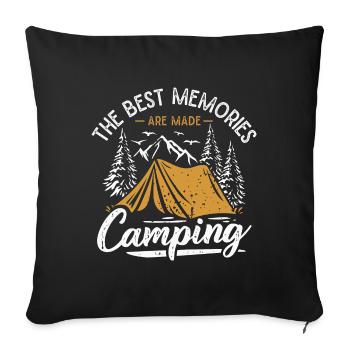 Camping Memories Camping Mountains Hiking Camper - Sofa pillowcase 17,3'' x 17,3'' (45 x 45 cm) - black - Front