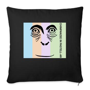 Chimpanzee in Pastel - The intelligent primate - Sofa pillowcase 17,3'' x 17,3'' (45 x 45 cm) - black - Front