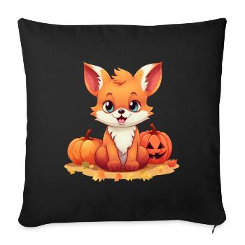 Halloween Autumn: Foxes in the Foliage - Sofa pillowcase 17,3'' x 17,3'' (45 x 45 cm) - black - Front