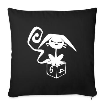 Dice Cat Funny Role Playing Cat RPG - Sofa pillowcase 17,3'' x 17,3'' (45 x 45 cm) - black - Front