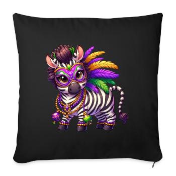 Mardi Gras Zebra Comic Süß - Sofakissenbezug 45 x 45 cm - Schwarz - Vorne
