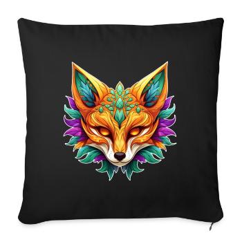 Mardi Gras Fox Portrait - Sofa pillowcase 17,3'' x 17,3'' (45 x 45 cm) - black - Front