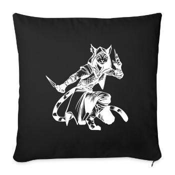 Tabaxi Rogue White - Sofa pillowcase 17,3'' x 17,3'' (45 x 45 cm) - black - Front