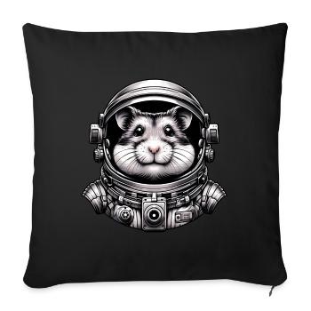 Hamster Astronaut: Space Adventure - Sofa pillowcase 17,3'' x 17,3'' (45 x 45 cm) - black - Front