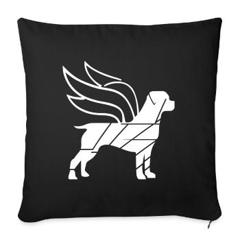 Rottweiler Engel mit Flügeln Silhouette - Sofakissenbezug 45 x 45 cm - Schwarz - Vorne