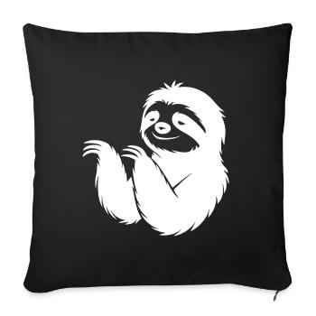 Cool paresseux silhouette portrait visage tête - Housse de coussin décorative 45 x 45 cm - noir - Devant