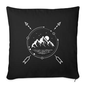 Anker Meer Natur Wandern Urlaub Berge See Sonne - Sofakissenbezug 45 x 45 cm - Schwarz - Vorne