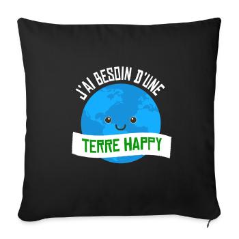 Écologie protection environnement - Housse de coussin décorative 45 x 45 cm - noir - Devant