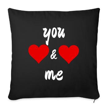 You & Me - Sofa pillowcase 17,3'' x 17,3'' (45 x 45 cm) - black - Front