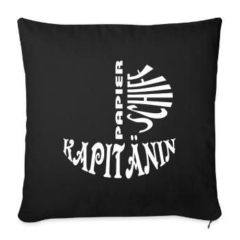 Papierschiff-Kapitänin - Sofakissenbezug 45 x 45 cm - Schwarz - Vorne