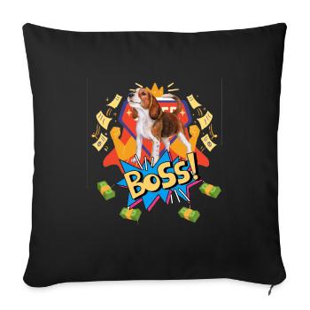 Beagle Boss - Sofa pillowcase 17,3'' x 17,3'' (45 x 45 cm) - black - Front