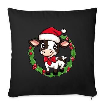 Vaches Noël - Housse de coussin décorative 45 x 45 cm - noir - Devant
