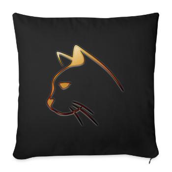 CAT - Sofa pillowcase 17,3'' x 17,3'' (45 x 45 cm) - black - Front