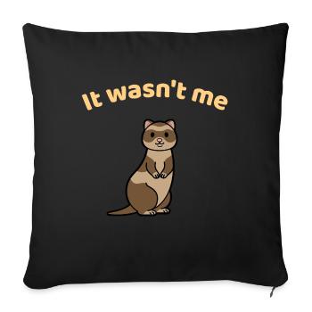 Furet mignon malodorant - furet drôle, furet mignon - Housse de coussin décorative 45 x 45 cm - noir - Devant