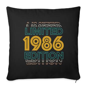 1986 Limited Edition Birthday Design - Sofa pillowcase 17,3'' x 17,3'' (45 x 45 cm) - black - Front