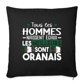 Oran Oranais Homme Algérie Algérien Cadeau Humour - Housse de coussin décorative 45 x 45 cm - noir - Devant