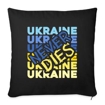 L’UKRAINE soutient Zelensky slava ukraini - Housse de coussin décorative 45 x 45 cm - noir - Devant