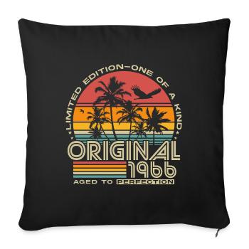 1966 Vintage Vintage Rétro Cadeau d’anniversaire - Housse de coussin décorative 45 x 45 cm - noir - Devant