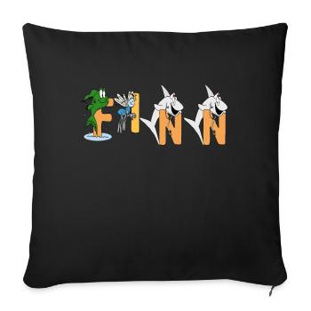 Finn - Sofakissenbezug 45 x 45 cm - Schwarz - Vorne